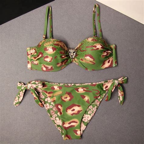 CamSolomon Bikini Br Silien Sexy Pour Femmes Ensemble Deux Pi Ces Soutien Gorge Push Up Micro