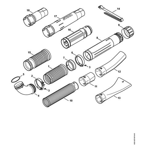 Stihl Br Backpack Blower Br Parts Diagram N Pleated Hose