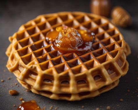 Premium AI Image | a waffle with syrup and syrup on it