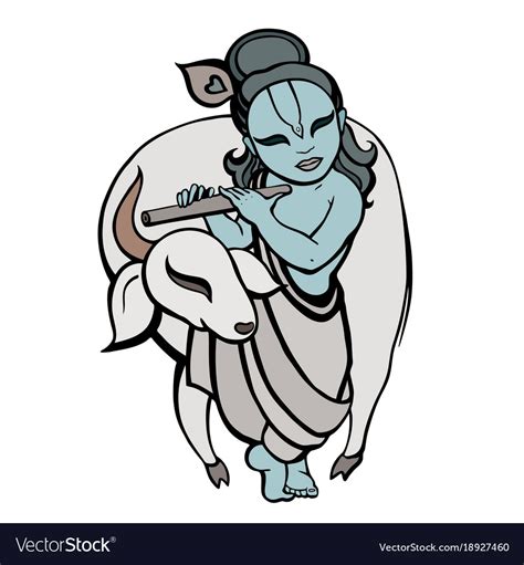 Hindu God Krishna Royalty Free Vector Image Vectorstock