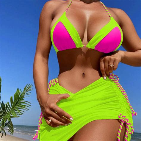 Dihao Bikini Set For Women Clearance Plus Size Women S Sexy Split Three Piece Bikini Swimsuit
