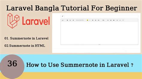 How To Use Summernote In Laravel Use Of Summernote In Html Laravel