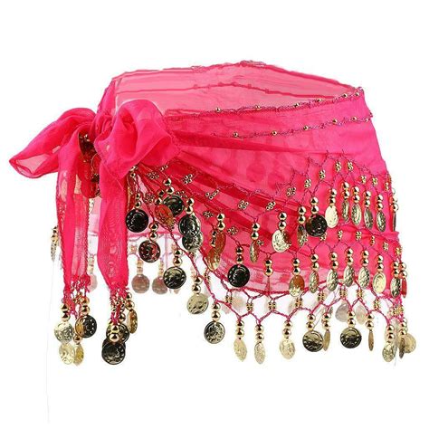 3 Rows Belly Dance Hip Skirt Scarf Wrap Belt Hipscarf With Goinandsilver Coins New Ebay