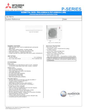 Fillable Online P SERIES SUBMITTAL DATA PKA A30KA4 Fax Email Print