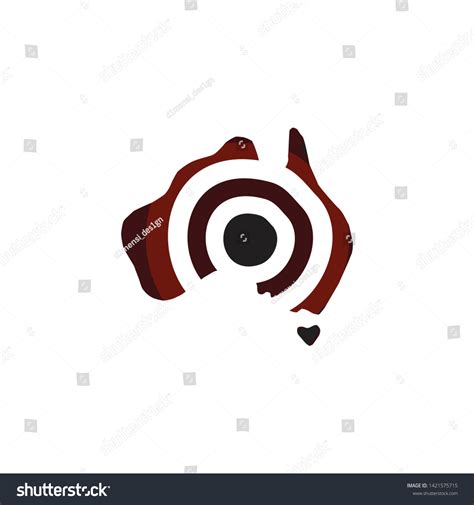 Aboriginal Art Logo Design Australia Map Stock Vector (Royalty Free) 1421575715