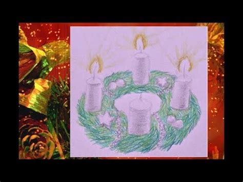 Adventskranz Zeichnen How To Draw Advent Wreath With Candles