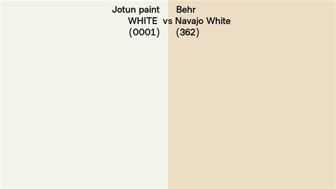 Jotun Paint White Vs Behr Navajo White Side By Side Comparison