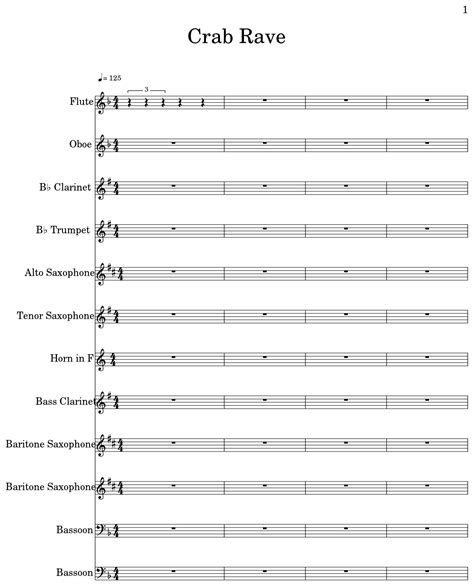 Crab Rave - Sheet music for Flute, Oboe, Clarinet, Trumpet, Alto Saxophone, Tenor Saxophone ...