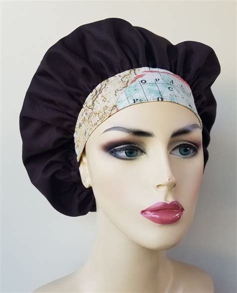 Map Scrub Cap Bouffant Surgical Scrub Hats Scrub Hats For Women