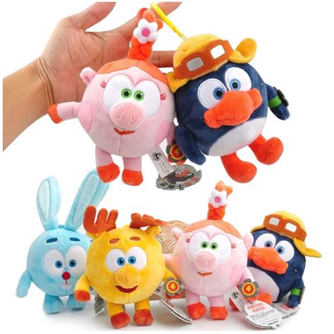 1pcs Smeshariki Plush Toy Penguin Rabbit Deer Pig Russian Cartoon ...