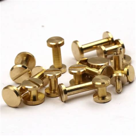 Round Flat Head Leather Fasteners Sturdy Binding Rivets Male And Female