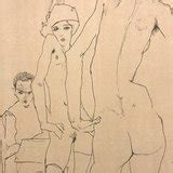 Egon Schiele Schiele Drawing A Nude Model Before A Mirror For Sale Artspace