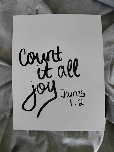 Count it all Joy Art Print Scripture Print Hand Lettering | Etsy