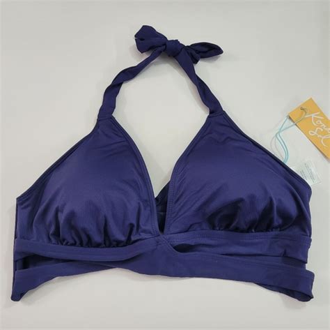 Kona Sol Swim New Kona Sol Blue Halter Tie Back Triangle Bikini