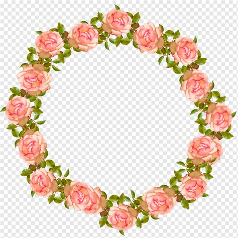 frame border floral pink roses decoration png pngwing