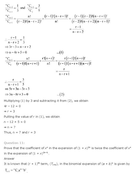 Binomial Theorem Class 11 Mathematics Ncert Solutions