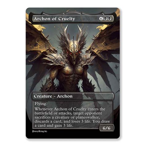 Archon Of Cruelty Full Art Custom Mtg Proxy Card Print Mtg