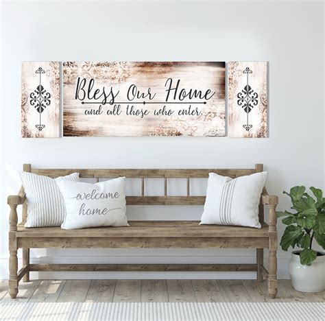 Christian Wall Art Bless Our Home Wood Frame Ready To Hang Sense