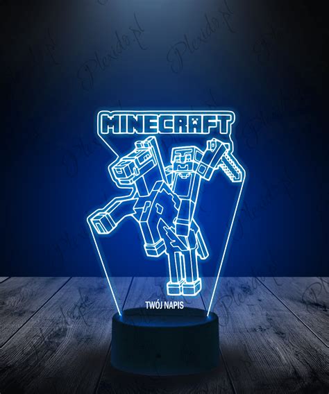 Lampka Led D Plexido Minecraft Steve Na Koniu Plexido Pl