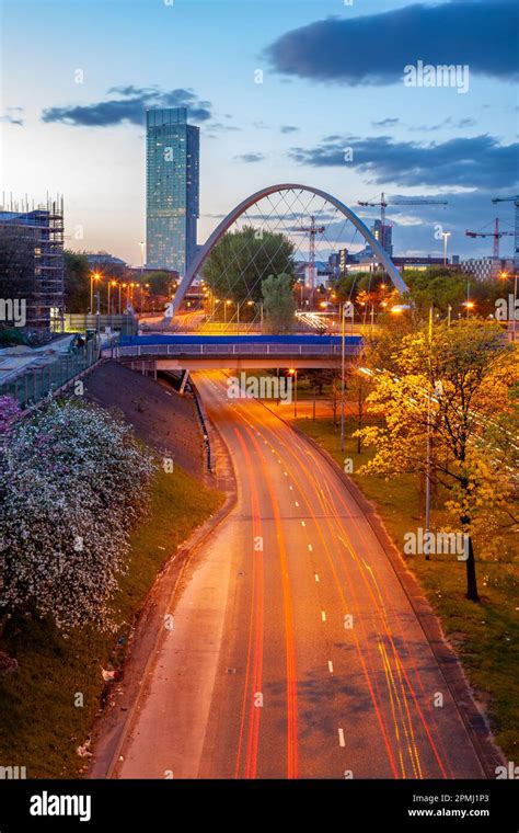 Hulme bridge is a new cable-stayed road bridge in the heart of the ...