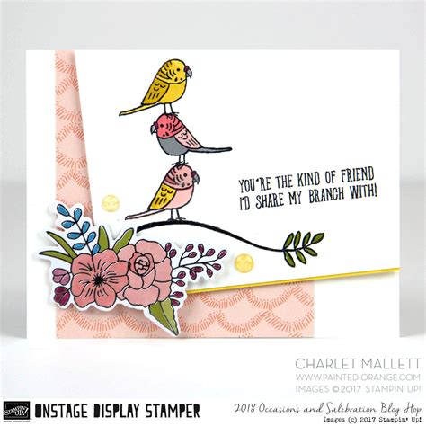 Bird Banter On Stage Display Stamper Blog Hop DAY 3 Painted Orange