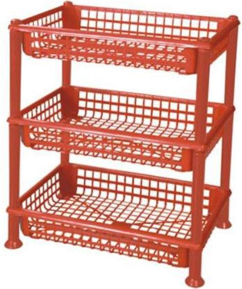 T R Enterprise 03 Square 3 Layer Rack Plastic Kitchen Rack