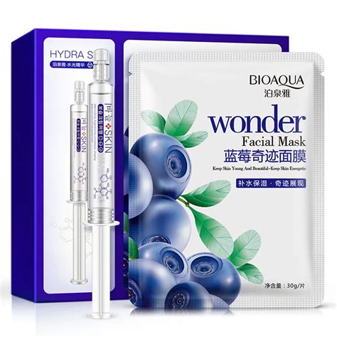 Bioaqua Blueberry Face Mask Liquid Essence Facial Serum Moisturizing Whitening Skin Ageless