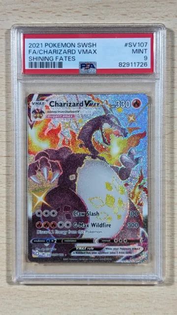 Pokemon Charizard Vmax Shining Fates Full Art Sv Eng Psa Mint Eur