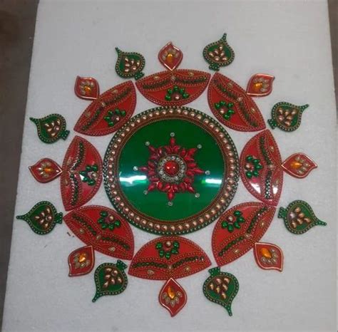 Traditional Mango Acrylic Floor Rangoli Designs Packaging Type Packet