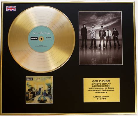 Oasiscd Gold Disc And Photo Displayltd Editioncoaalbum Definitely