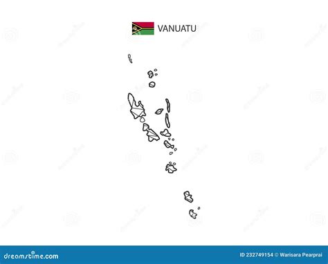 Mosaic Triangles Map Style Of Vanuatu Isolated On A White Background