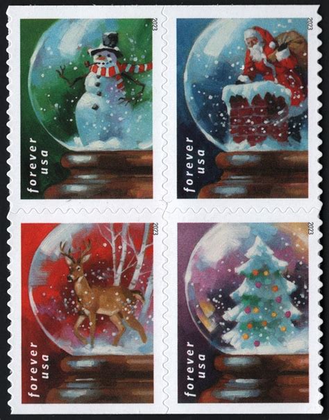 SC 5816 5819 Forever Snow Globes Booklet Block Of Four 2023 SA