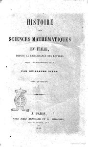 Histoire des sciences mathématiques en Italie depuis la renaissance