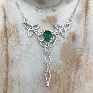 Celtic Knot Gemstone Necklace In Sterling Silver Statement Necklaces