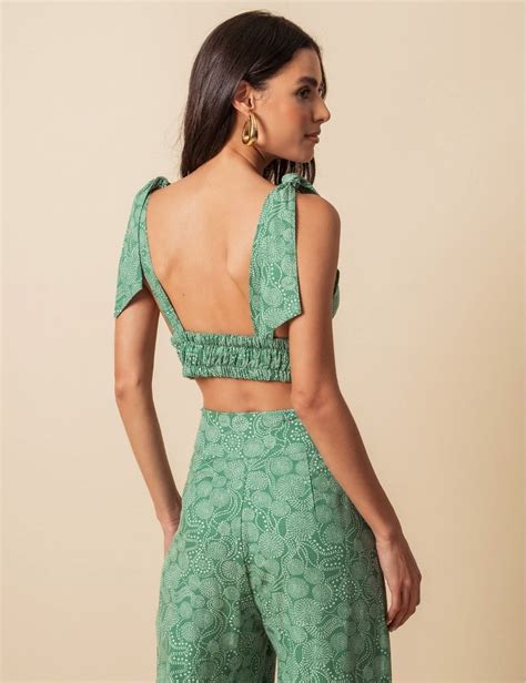 Cropped Linho Fidem Verde Sostiqs