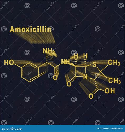 Amoxicillin Antibiotic Drug Structural Chemical Formula Stock