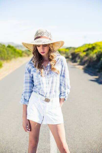 Premium Photo Thoughtful Gorgeous Blonde Posing