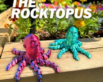 D Printed Rocktopus The Rock Articulated Fidget Dwayne Johnson