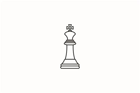 King Chess Sport Icon Outline Graphic By Yellowhellow Creative Fabrica