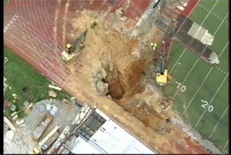 Giant Sinkhole Opens At Schools Football Stadium Picture Incredible