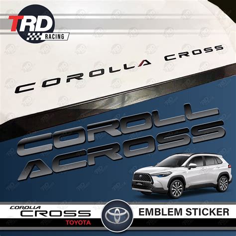 Emblem Toyota Corolla Cross Logo Sticker Bonet Logo Wording Car Hood