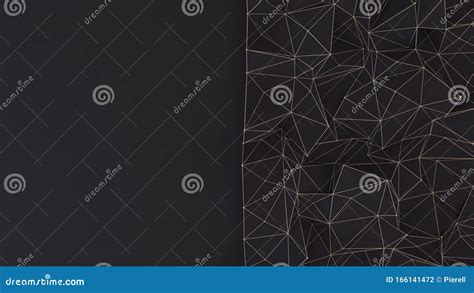 Black Abstract 3d Background With Structure And Triangles Stock