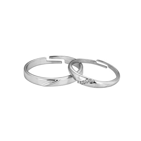 Giva 925 Sterling Silver Silver Love Unfolds Couple Bands Adjustable