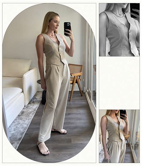 The Chic Way To Style A Vest And Pants Set Who What Wear