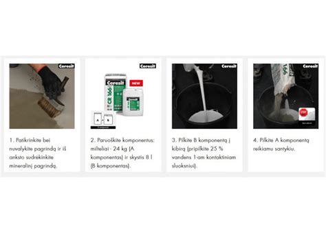 Hidroizoliacija dviejų komponentų Ceresit CR 166, 24kg+ 8kg