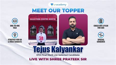 CDS 2023 Exclusive Toppers Talk Live With Tejus OTA Merit List