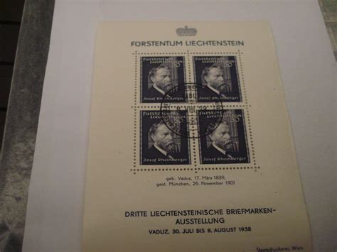 Liechtenstein Block 1938 Josef Rheinberger Sonder O Kaufen Auf Ricardo