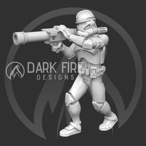 Clone P1p2 Arf Rocket Launcher Trooper Dark Fire Legion Etsy