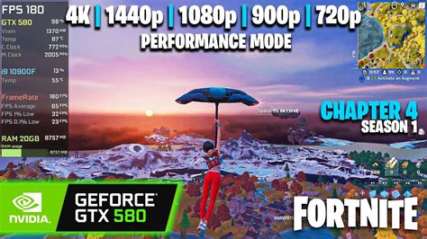 GTX 580 Fortnite Chapter 4 S1 4K 1440p 1080p 900p 720p