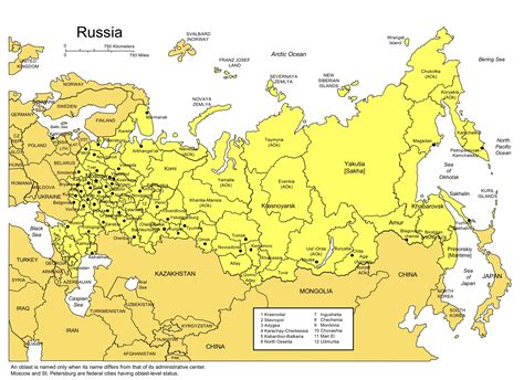 Russia Map for PowerPoint, Administrative Districts, Capitals - Clip ...